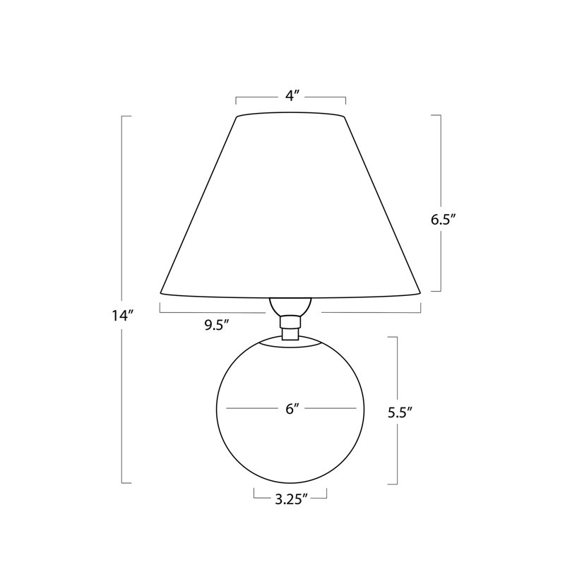 Giorgio Table Lamp, Natural Brass/Clear