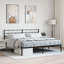 vidaXL Metal Bed Frame with Headboard White-92443560-121935860