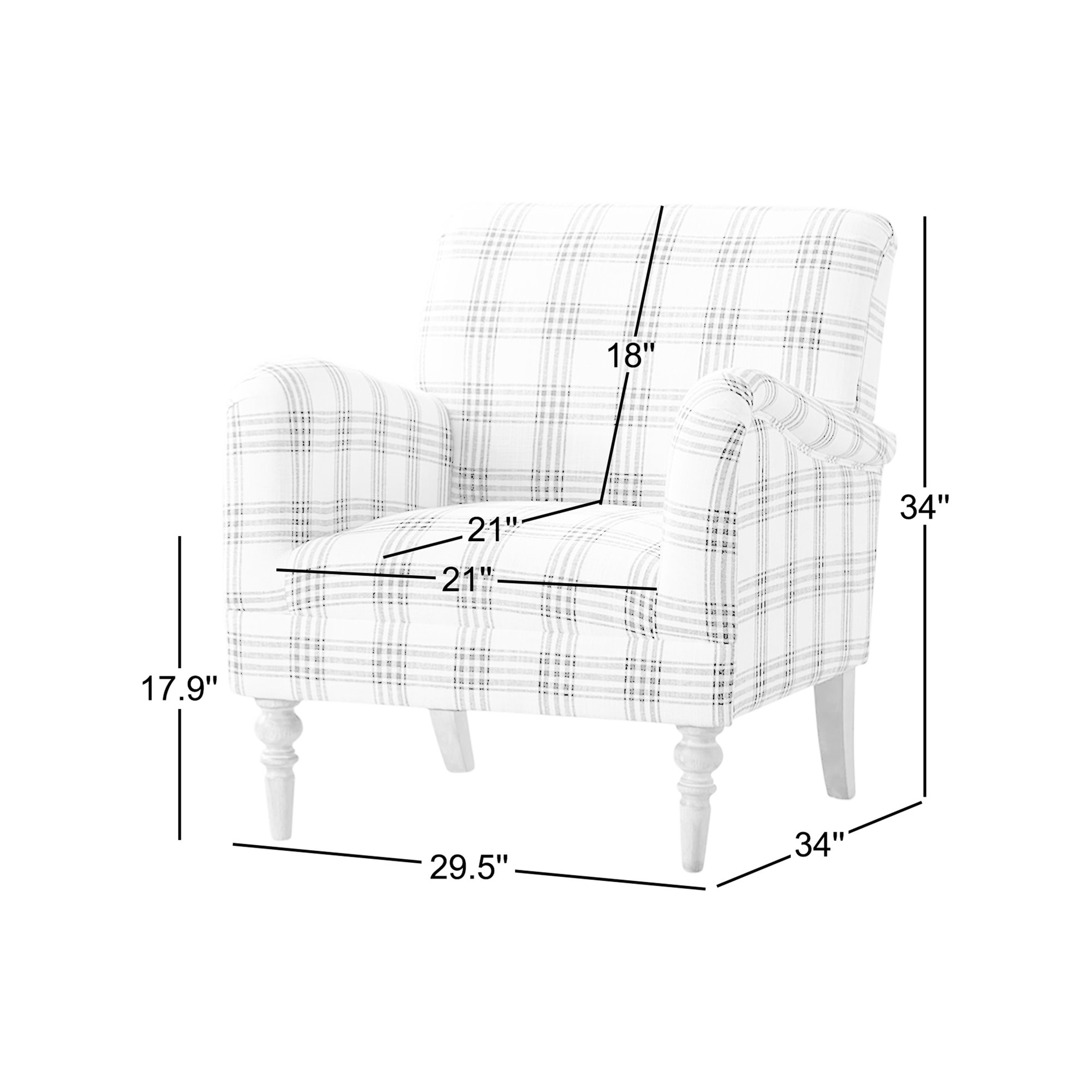 Arching Upholstered Armchair, Blue 100% Polyester
