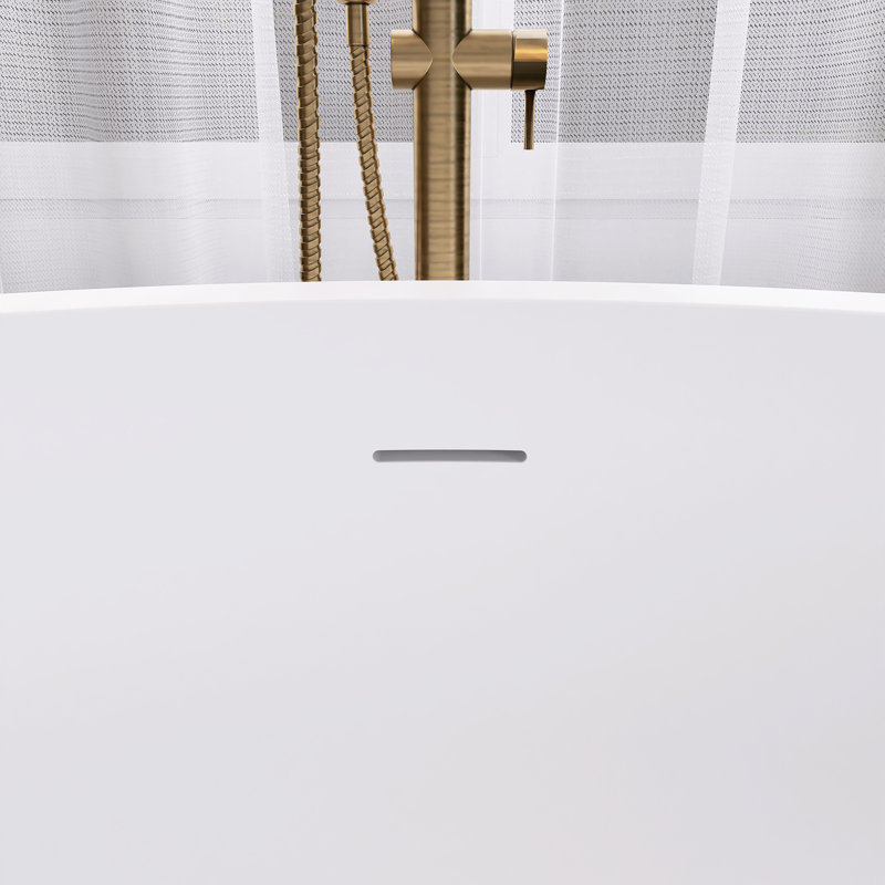 Baignoire de trempage autoportante à double surface 52,7 "X 52,7" avec drain central