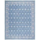 Ebony Hand Tufted Wool/Cotton Southwestern Rug in Blue/Ivory