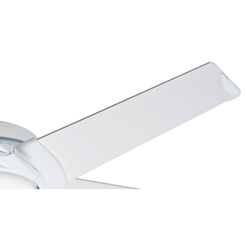 54" Stealth 5 - Blade LED Standard Ceiling Fan with Light Kit Included, Snow White