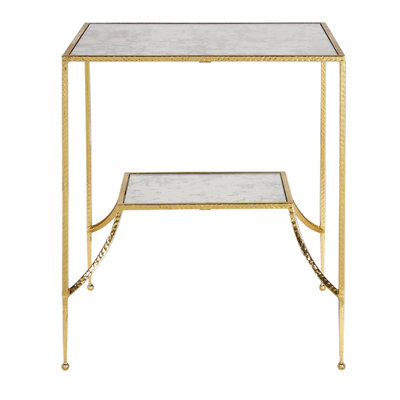 Lyon Glass Frame End Table with Storage