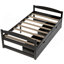 Lit plateforme simple avec deux tiroirs, espresso