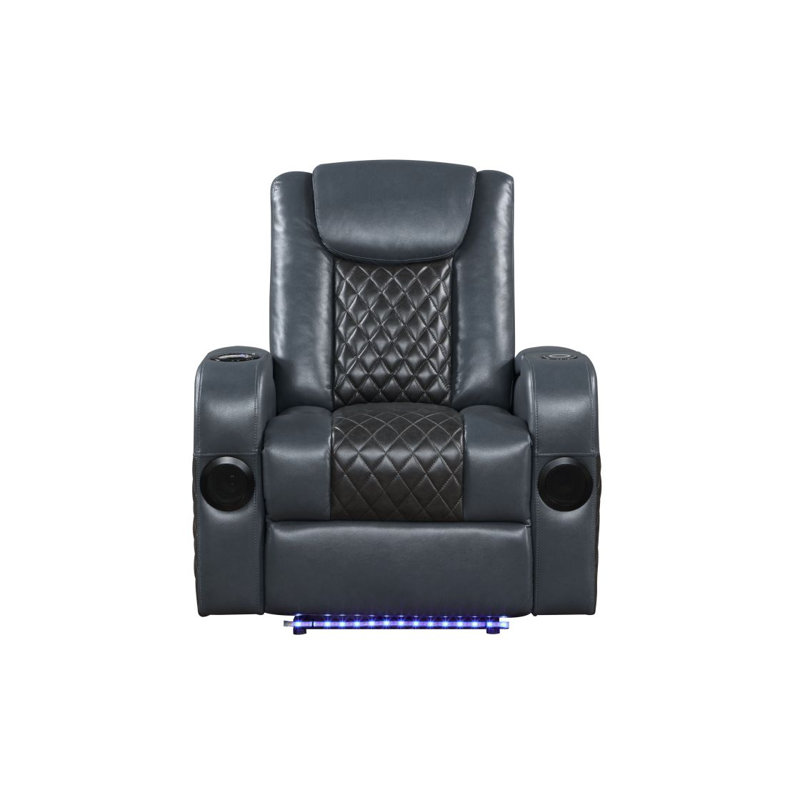 Fauteuil inclinable électrique gris foncé avec, Black+Blue