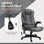 Fauteuil de bureau à 6 points vibrant et chauffant, gris foncé - inclinable, rembourré, siège chauffant à dossier réglable, hauteur
