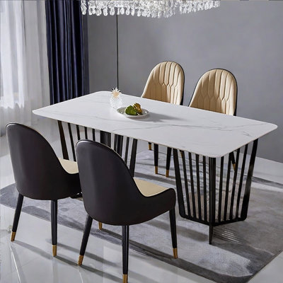 Rectangular design sintered stone dining table