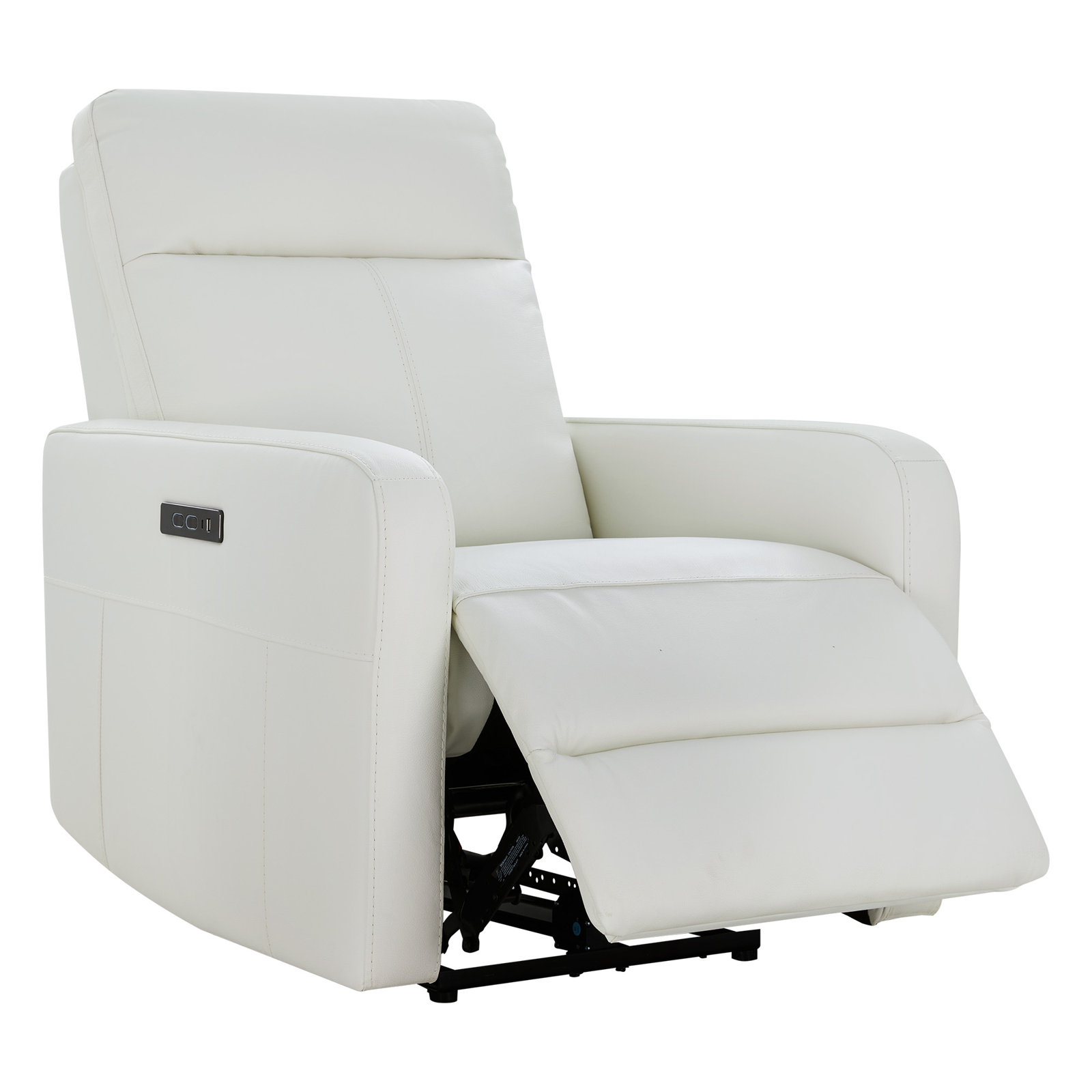 Leena 33" Genuine Leather Power Recliner, Cream