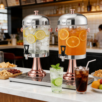 Distributeur de boissons en acier inoxydable 4,4 gallons avec noyau de glace