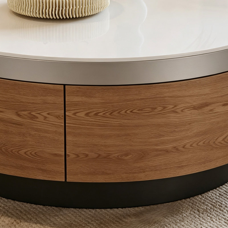 Crumley, 12.99" H x 27.55" W x 27.55" D, White Top/Brown Base