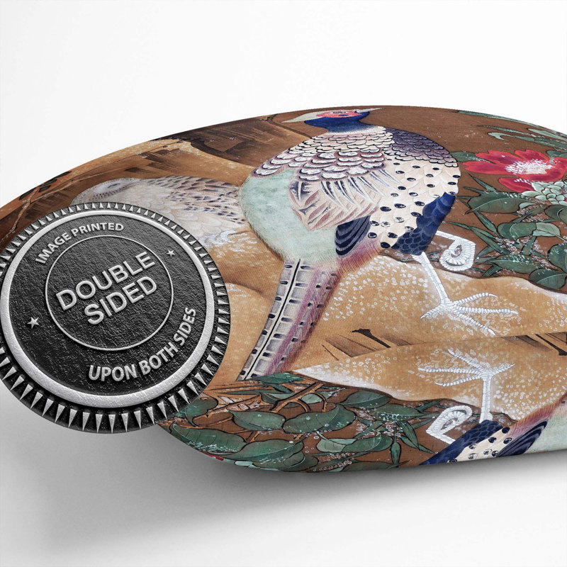 Pheasant by Ogata Tomin Cushion with Filling, 55cm H x 55cm W x 20cm D