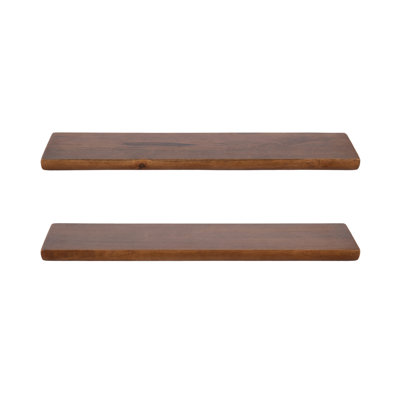 Burena Mango Wood Two-Piece Floating Shelf Set