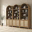 84.25''H Rattan Arched Bookcase With Adjustable Shelf-625090049
