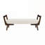 Banc Mid-Century avec pieds en bois de noyer