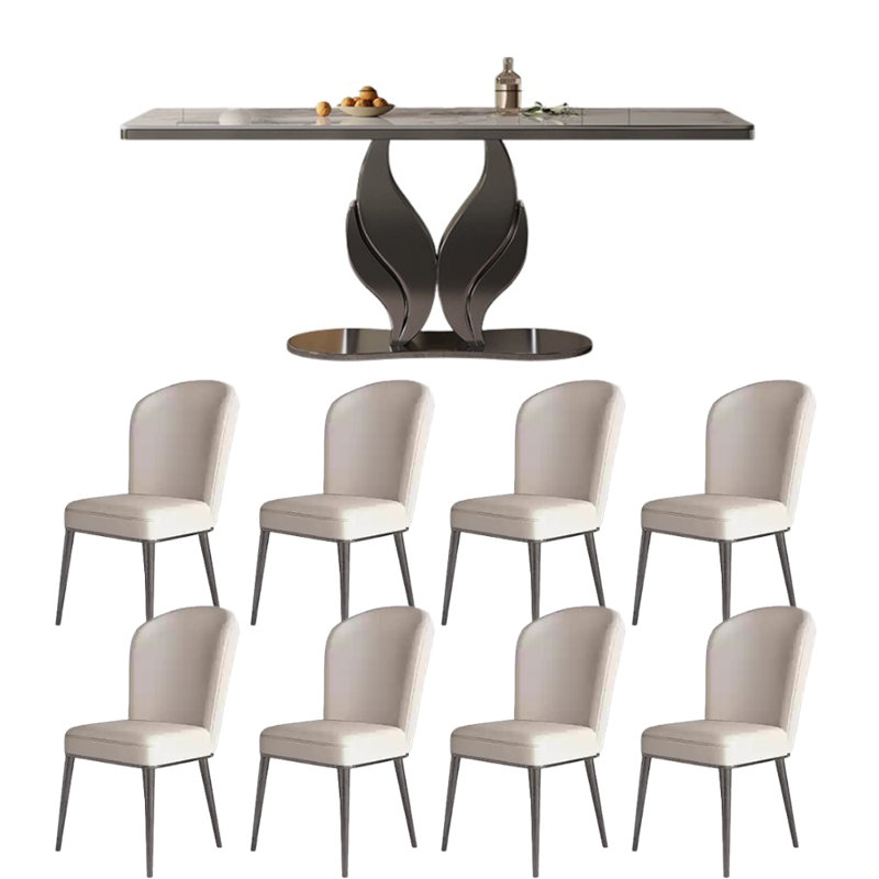 Modern simple light luxury dining table sets, 29.5"H x 70.9"L x 31.5"W