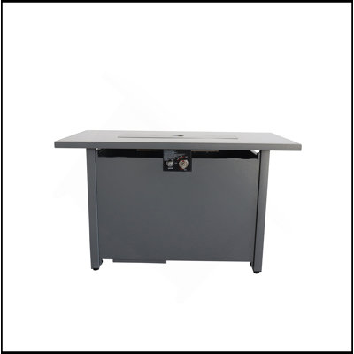 25'' H X 42'' W Steel Outdoor Fire Pit Table With Lid