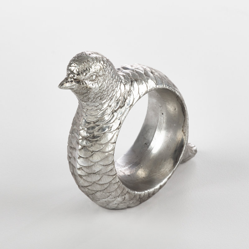 Rond de serviette quail, Argent