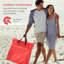 Méridienne Beach, chaise longue, tapis de plage, rouge et blanc
