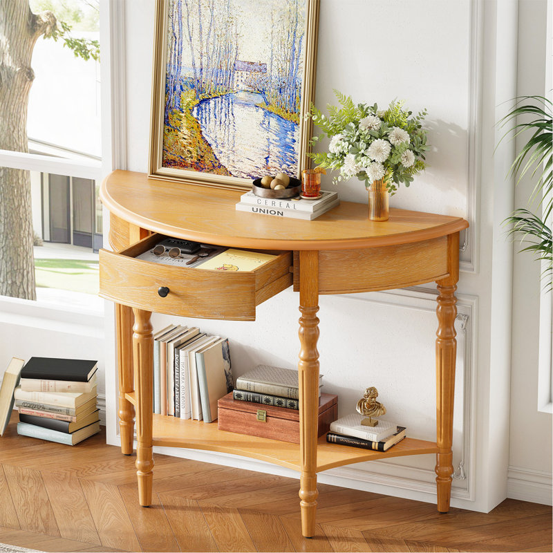 Console de style campagnard avec tiroir et tablette Farmhouse, Natural