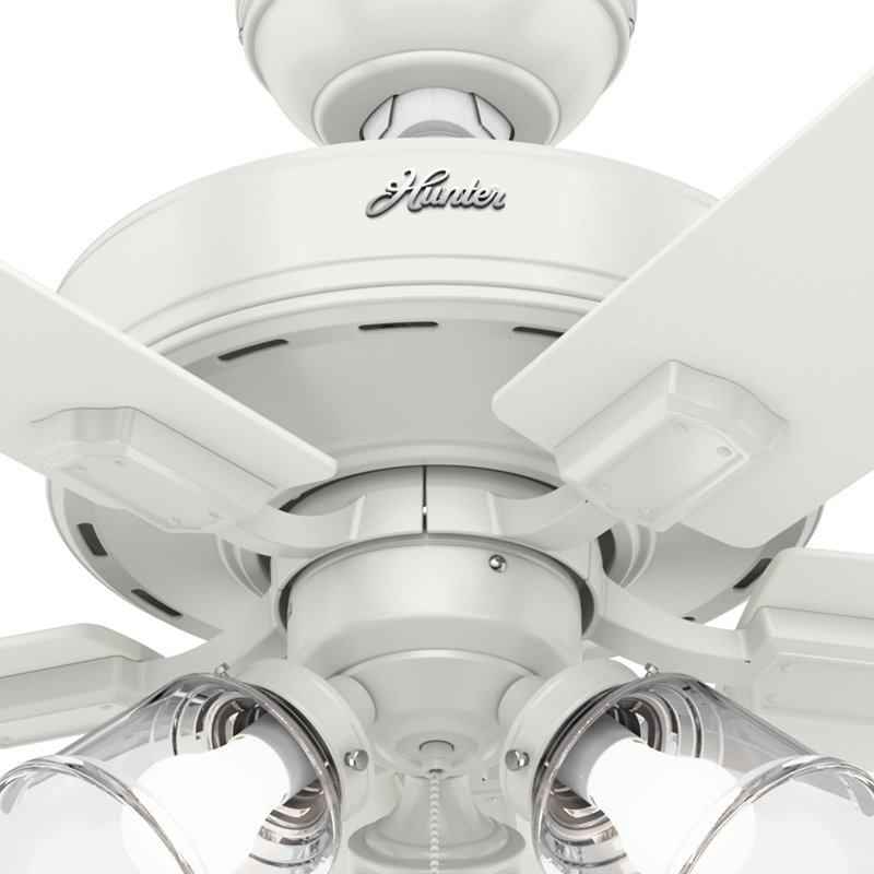 60" Crestfield 5 - Blade Ceiling Fan with Pull Chain and Light Kit Included, White