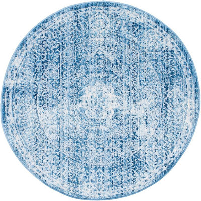 Denim oriental/Tapis décoratif Ivoire Kingston