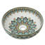 16" Round Artistic Ceramic Vessel Sink – Glossy Above-Counter Basin with Hand-Inspired Printed Pattern-120925185
