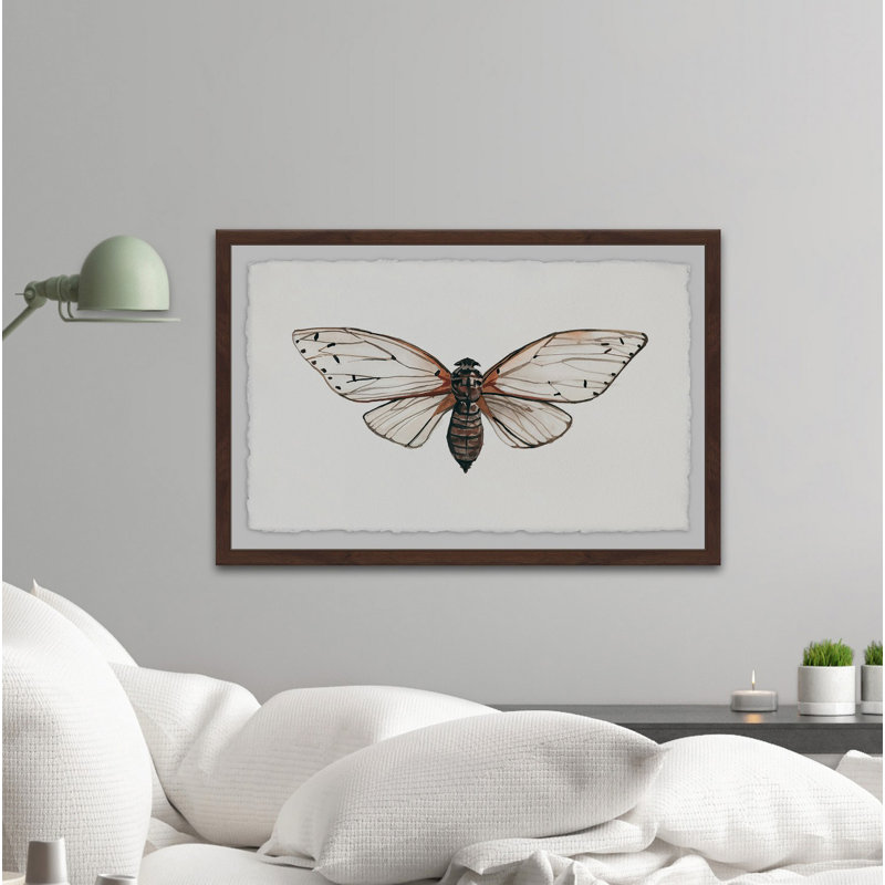 Tan Butterfly - Single Picture Frame Painting, 30 cm H x 46 cm W