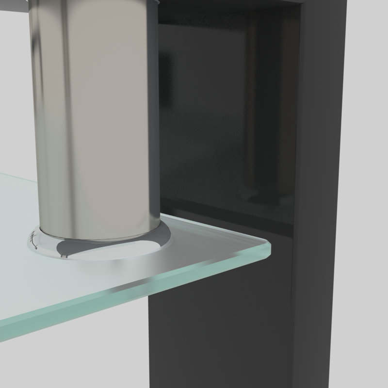 1 table basse rectangulaire en verre noir (table de salon moderne) | Rangement double couche, structure en fer robuste | L 39,37 po x P 23,62 po x H 17,7 po, facile à nettoyer, salon / bureau