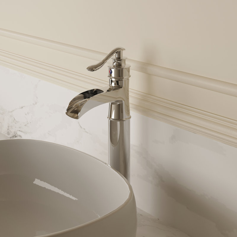 SoftStream Waterfall Vessel Polished Chrome Single Hole, Single Handle Bathroom Sink Faucet, Polished Chrome