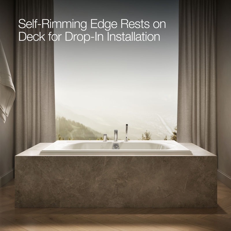 Memoirs 66" X 42" Whirlpool Bath, Drop-In With Center Rear Drain, Biscuit