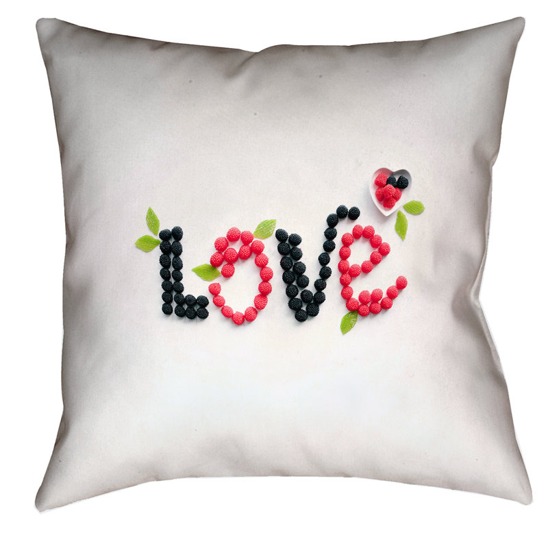 Housse de coussin Brooke Lark Love and Berries, 16 po x 1 po
