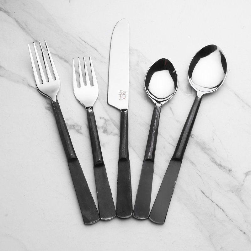 Ensemble de couverts 20 pièces Enyeart, service pour 4, Noir