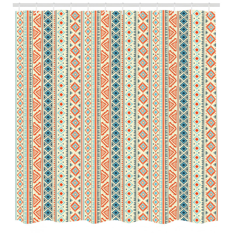 Ensemble de rideau de douche africain + crochets, H 70 po x l 69 po