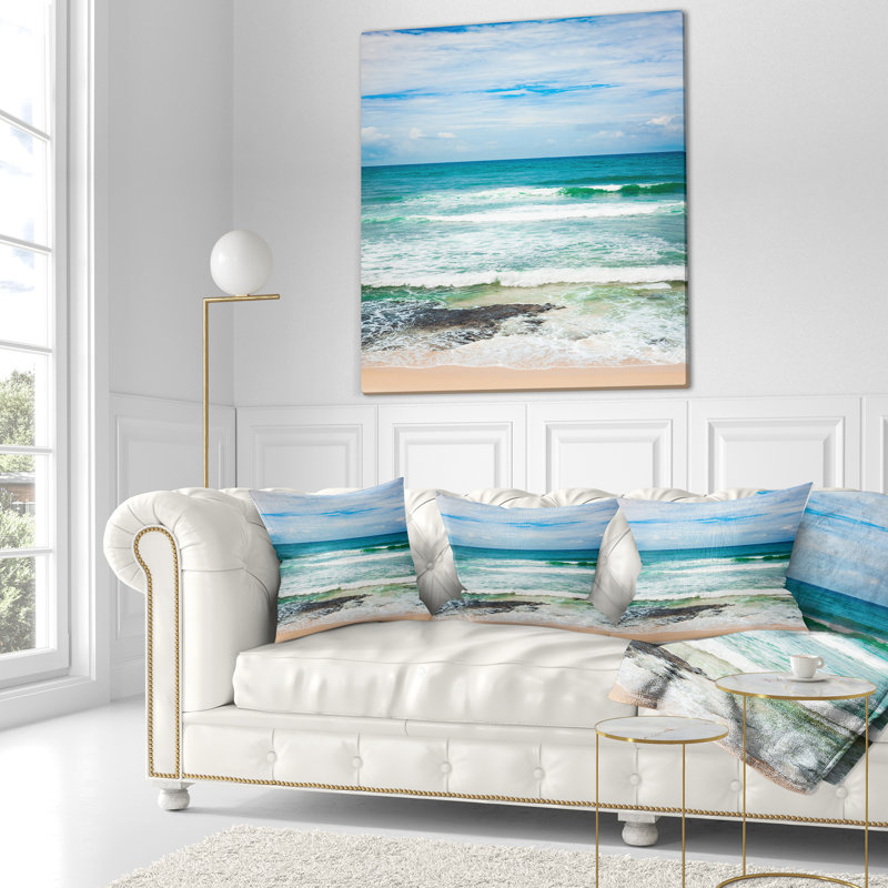 Coussin décoratif océan indien seascape, 18 po x 18 po, Coussin décoratif