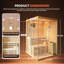 NFusion Lumen 2 - Person Indoor Traditional Steam Sauna in Pine