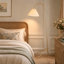Lampe sur pied arquée en tissu 1 lumière à intensité variable 71,1 po avec interrupteur au pied Callista-970648265