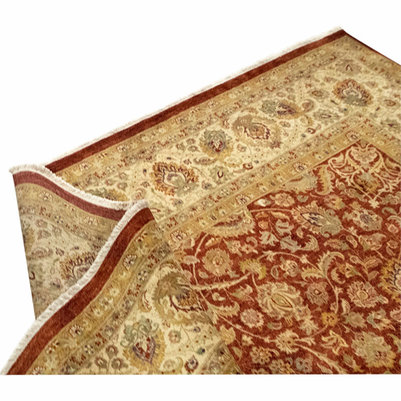 Tapis rectangulaire en laine noué à la main