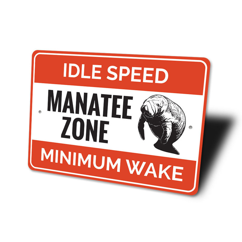 Plaque en aluminium «lamantin», H 12 po x l 18 po x P 0,06 po