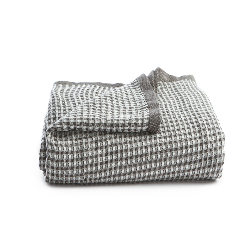 Waffle Weave Rayon Throw Blanket – Lightweight & Breathable All-Season Blanket for Sofa or Bed, 60" W x 80" L, Gray