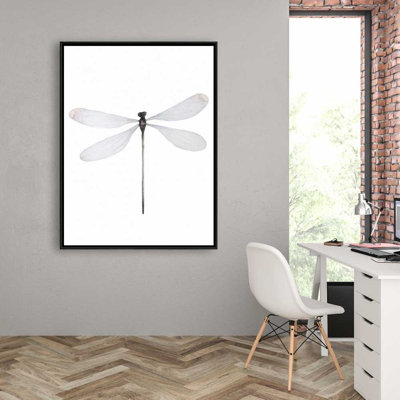 Minimalist Dragonfly - Framed Canvas Home Decor Art
