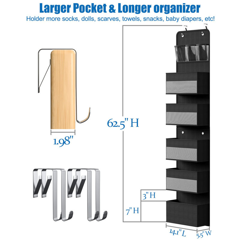 Rangement sur porte, rangement pour campeur à 6 tablettes, rangement pour salle de bain pour véhicule récréatif, rangement derrière la porte