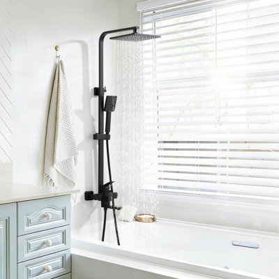 46"H 3-Function Stainless Steel Wall-Mounted Shower System
