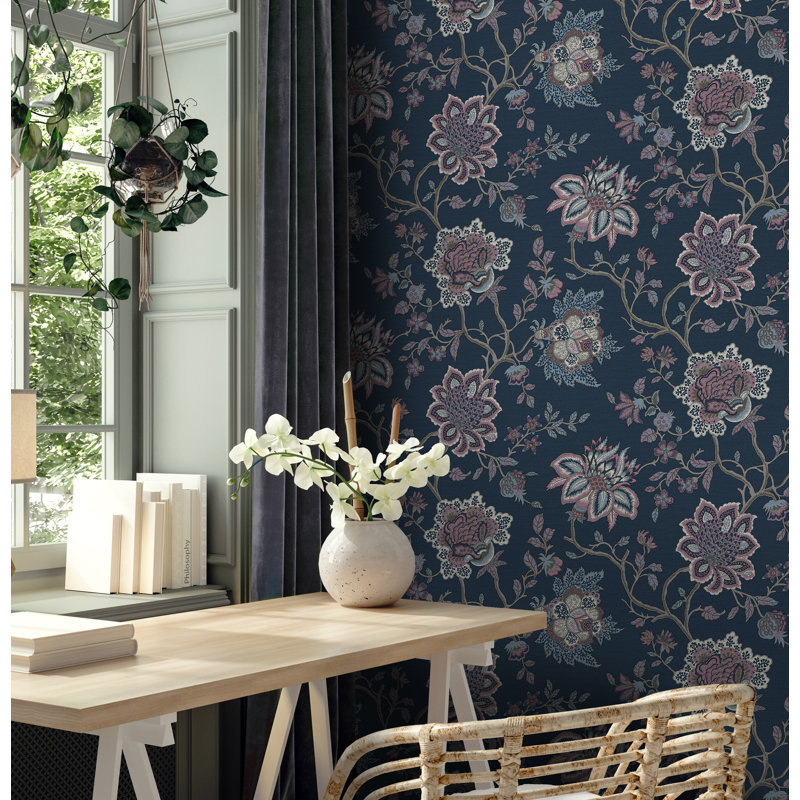 Papier peint Jacobean, Bleu marine