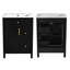 Meuble-lavabo de 24 pouces avec lavabo en céramique, 1 porte à fermeture douce et 2 tiroirs à fermeture douce-738640446