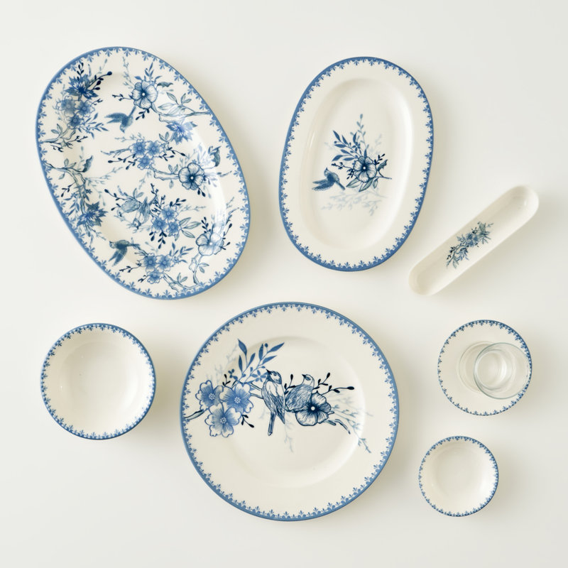 Bol à apéritif en porcelaine Bleu Blanc