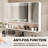 Khaki 35 X 28 Inches Bathroom Mirror Cabinet, Aluminium, Led With Defogging, Cosmetic Container, Hair Dryer Slot Cabinet Mirror, Inches, 3 Colors , Basket, Space,