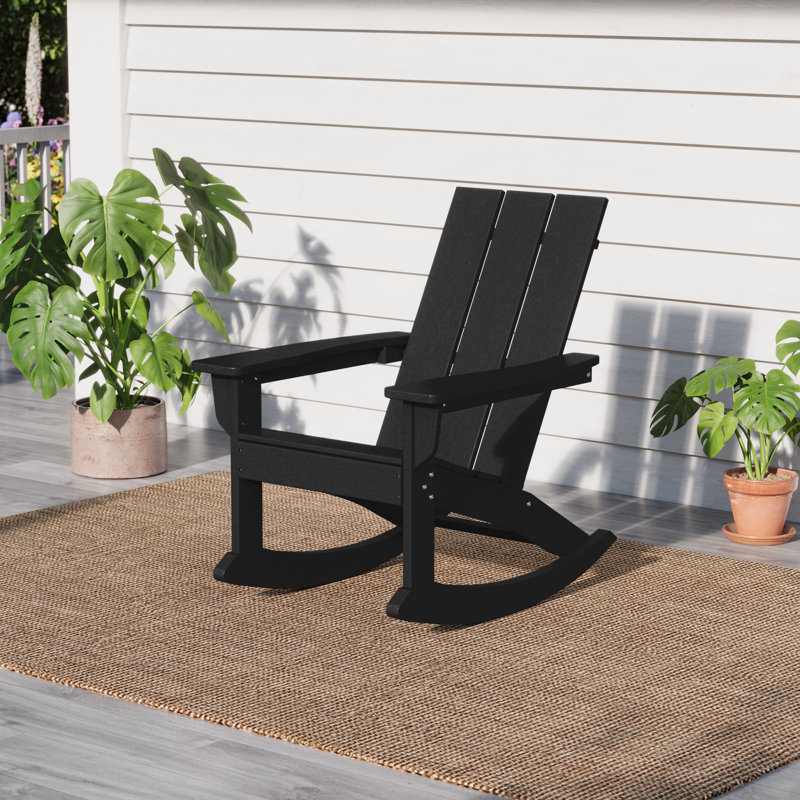 Chaise Adirondack berçante en plastique Joubert, Noir