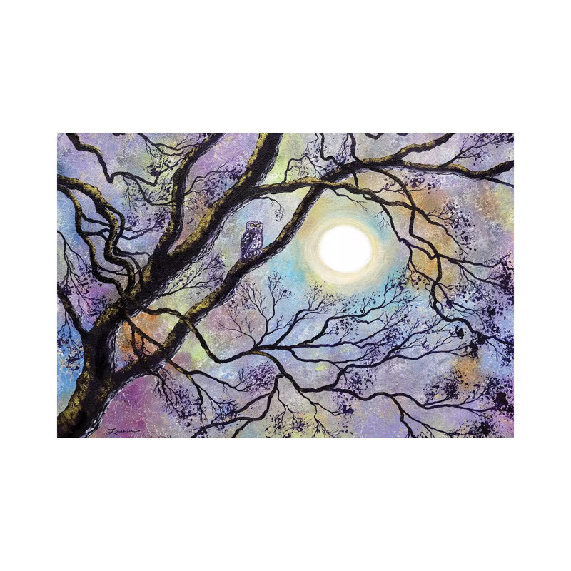 Screech Owl In White Oak Tree by Laura Iverson - Wrapped Canvas Print, 66.04 cm H x 45.72 cm W x 3.175 cm D