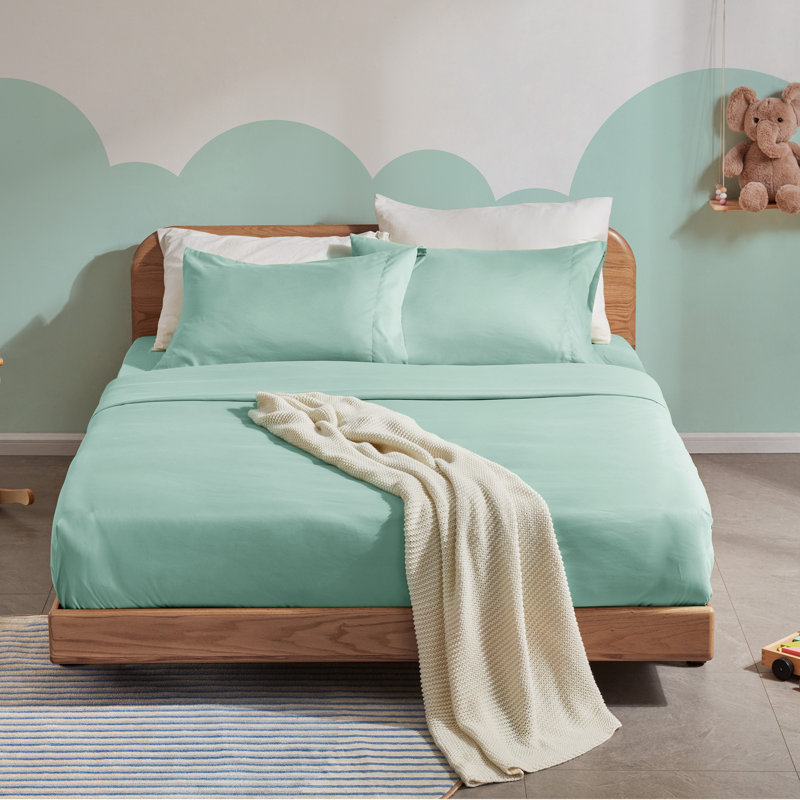 Microfiber Sheet Set, Mint Green, Full/Double Sheet Set+Fitted Sheet+2 Pillowcases