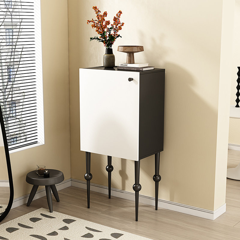 Manufactured Wood Rectangular Console Table, Black/White